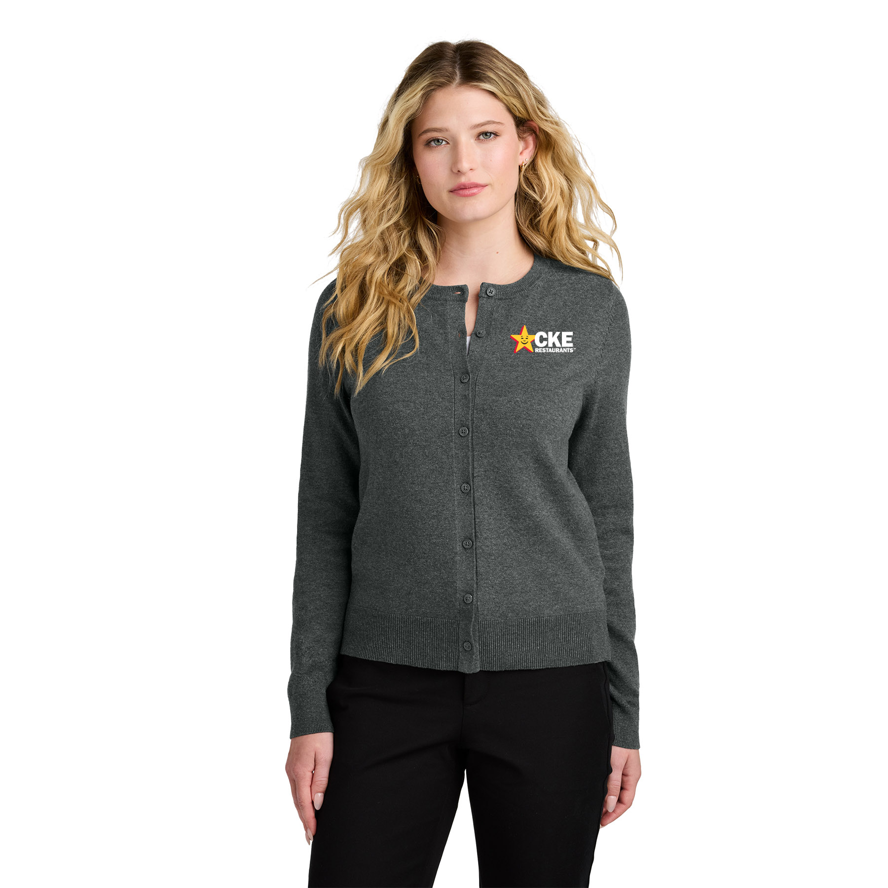 Women’s Easy Care Crewneck Cardigan Sweater